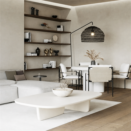 Thames Nova Nordic Minimalist Coffee Table with Solid Wooden Top and Wooden Legs for Luxury Modern Decor or Living Room