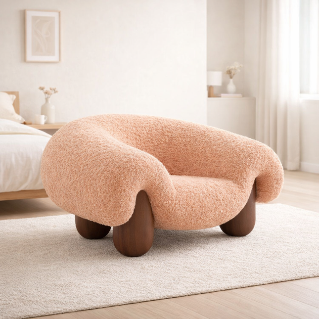 Sculpta Nest Lounge Chair Mid Century Modern European Inspired Solid Wood Legs Fixed Base Living Room Chair and Lounge Room