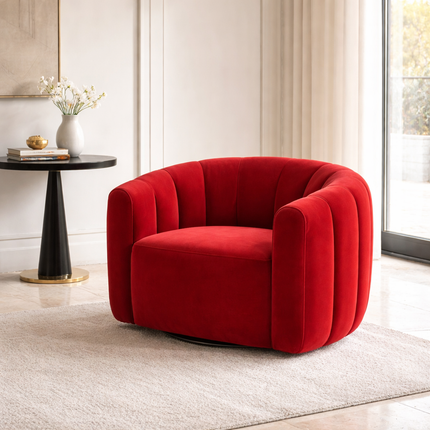 Serenity Curve Wabi-Sabi Mid-Century Japandi Lounge Chair – Minimalist Accent Chair for Living Room