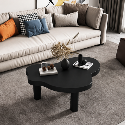 Tocantins Cloud Coffee Table – In Stock Solid Black Matte Organic Nordic Center Table
