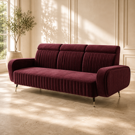 Como Luxury Modern Channel Tufted Sofa with Art Deco Inspired Design Customisable Designer Couch for Premium Contemporary Spaces