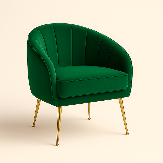 GlamBoucle Modern Cozy Vanity Chair with Gold Metal Legs – Boucle Fabric Armchair with Removable Cushion for Living Room & Bedroom - Uber Decor