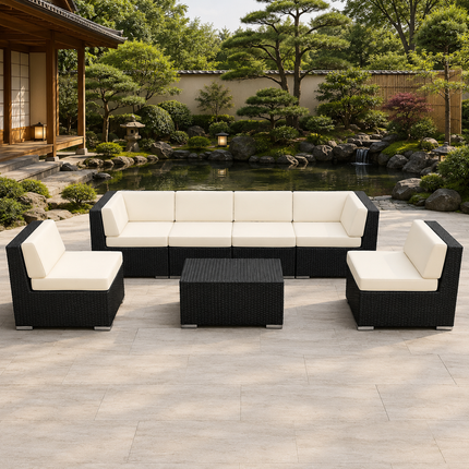 Coastava Modular Sectional Sofa Set with Center Table for Deck, Patio & Waterfront Terrace | Uber Decor
