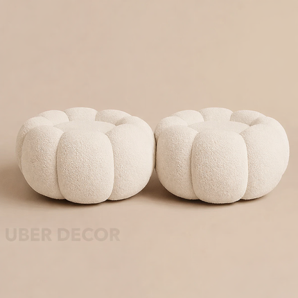 Pumpkin Hue Ottoman Stool Chair - Soft Stool & Footrest for Living Room or Bedroom Modern Living Room Furniture