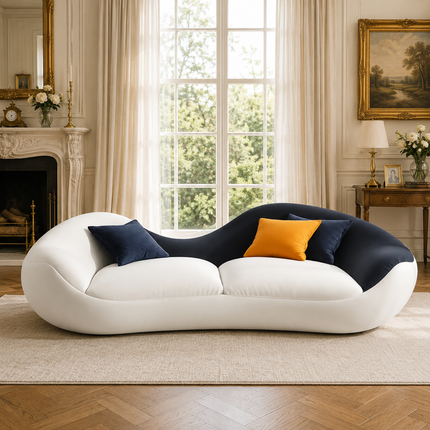 Belgrade Luxury Modern Wave Sofa with Sculptural Dual Tone Design Customisable Designer Couch for Living Room