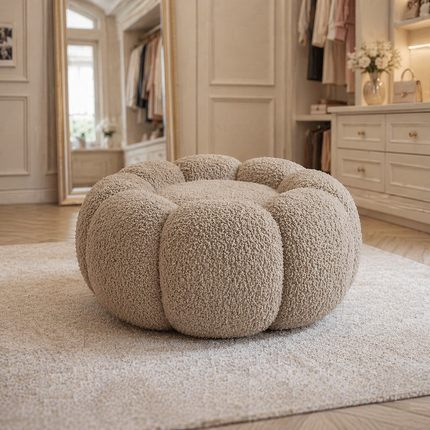 Pumpkin Hue Ottoman Stool Chair - Soft Stool Footrest for Living Room - Uber Decor