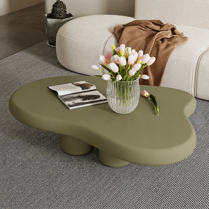 Tigris Blanc Wabi-Sabi Cloud Coffee Table – Japandi Sculptural Organic Center Table for Modern Living Rooms