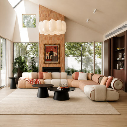 Alicante Luxury Modern Modular Sofa with Rounded Cushion Design Customisable Designer Couch for Premium Lounge Spaces