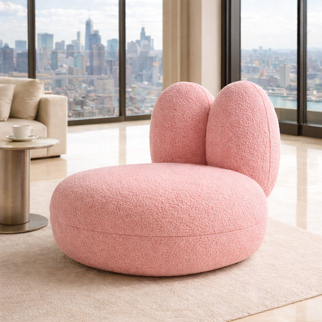 Pebblo Nest Statement Lounge Chair Playful Postmodern Accent for Modern Living Room and Bedroom Interiors