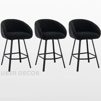 Talise 360 Revolving Swivel Bar Stool- Modern Counter Height Tall Bar Chair for Kitchen Counter or Cafe - Uber Decor