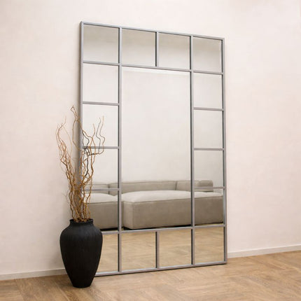 PaneGleam- Window Pane Metal Framed Mirror for Living Room Foyer, Hallway, Bedroom or Hotel