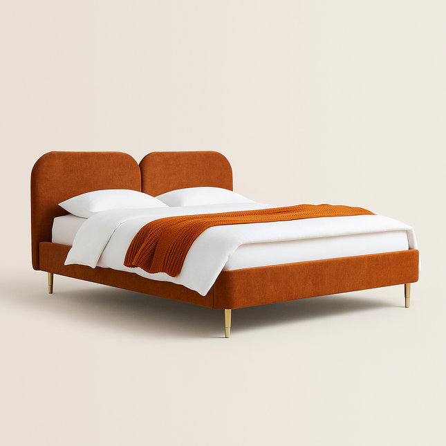 OakWing Modern Upholstered Platform Customisable Bed for Elegant Bedrooms - Uber Decor