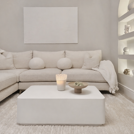 Spree Coffee Table Modern Contemporary Desert Modern Inspired Designer Center Table Custom Finish Minimal Block Table for Open Living Space