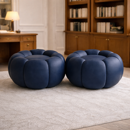 Pumpkin Hue Ottoman Stool Chair - Soft Stool & Footrest for Living Room or Bedroom Modern Living Room Furniture