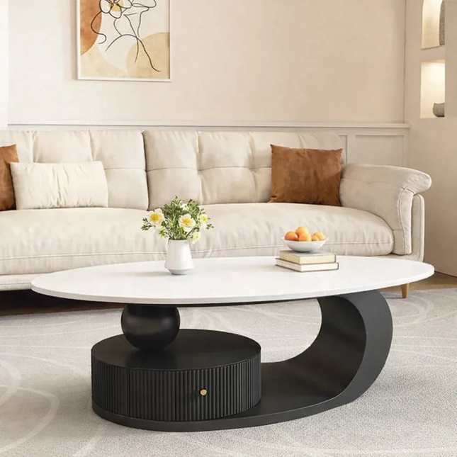 Lena Glide Nordic Coffee Table Versatile Rolling Design for Living Room and Bedroom