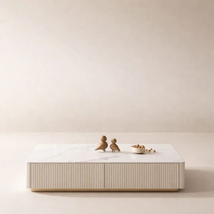 Nuvano Line – Luxury TV Cabinet, Modern Fluted Console, Minimalist Design, Low Base, Living Room Entertainment Unit