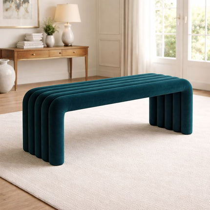 Nuvin Arc – Modern Nordic Bench with Sculptural Form | Minimalist Shoe Changing Stool for Entryways, Living Rooms, or Bedrooms