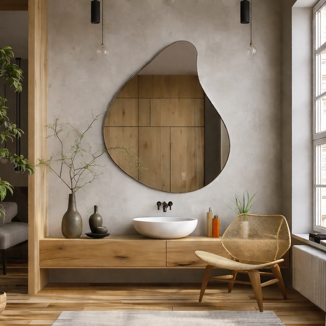 Aqua Droplet Frameless Contemporary Waterdrop Wall Mirror - Uber Decor