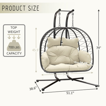 OceanBud Wabi-Sabi Cocoon Swing Chair – Japandi Breezy Organic Outdoor & Balcony Swing Chair