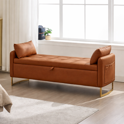 Norelle Contemporary Luxe Flip Top Storage Bench – Modern American-Inspired King Bed Companion for Bedroom & Lounge