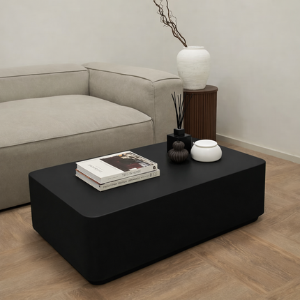 Spree Coffee Table Modern Contemporary Desert Modern Inspired Designer Center Table Custom Finish Minimal Block Table for Open Living Space