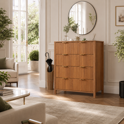 Stratus Grove Modern Dresser – Vertical Cabinet for Bedroom, Living Room, or Entryway