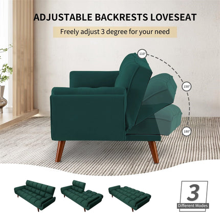 Tangier 75" Futon Sofa- Flared Arm Futon Convertible Sleeper Sofa Bed for Small Home or Office - Uber Decor