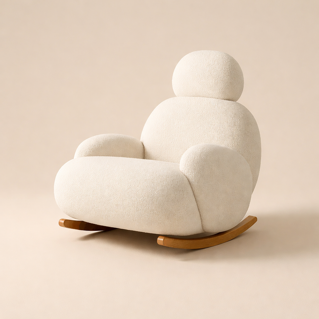 Iraaya Minimalist Fabric Rocking Cloud Chair for Living Room or Bedroom - Uber Decor