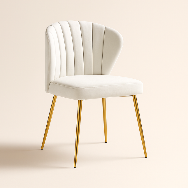 Soraya Modern Elegant Tufted Armless Accent Chair- Dining or Vanity Chair with Back Metal Legs - Uber Decor