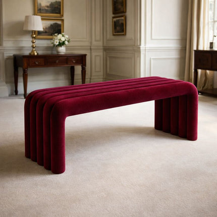Nuvin Arc – Modern Nordic Bench with Sculptural Form | Minimalist Shoe Changing Stool for Entryways, Living Rooms, or Bedrooms