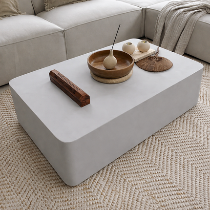 Spree Coffee Table Modern Contemporary Desert Modern Inspired Designer Center Table Custom Finish Minimal Block Table for Open Living Space