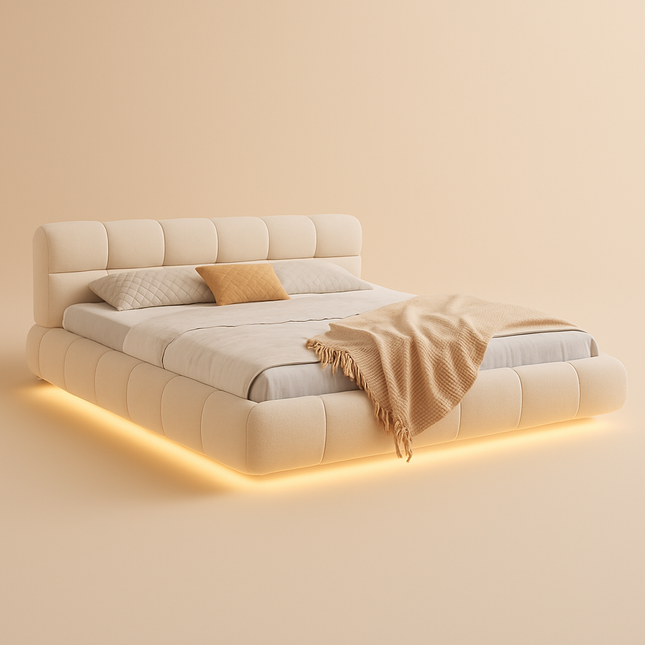 Glowrest LED Bed – Contemporary Floating Platform Design - Uber Decor