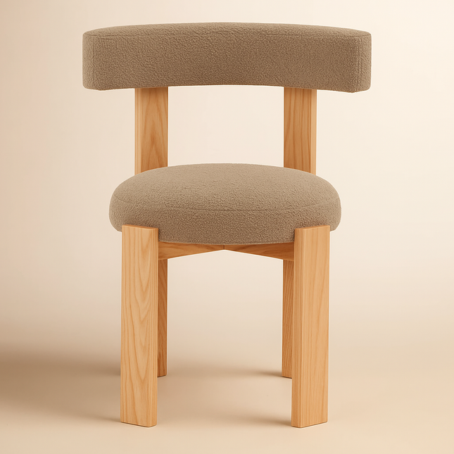 Taren Modern Accent Chair Custom Made Architectural Design with Solid Wood Legs Ideal for Living Room Bedroom Lounge - Uber Decor