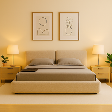 Slumberform Low Platform Bed – Japandi Soft Minimalism Redefined - Uber Decor