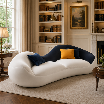 Belgrade Luxury Modern Wave Sofa with Sculptural Dual Tone Design Customisable Designer Couch for Living Room