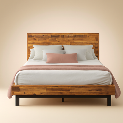 RustGroove Minimalist Reclaimed Platform Bed for Modern Homes - Uber Decor