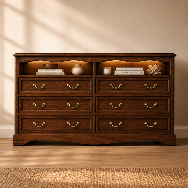 Belmont Luxe 6-Drawer French Country Style Cabinet for Bedroom, Living Room & Entryway