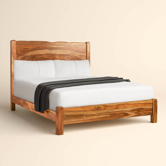 ChestnutRise Handcrafted Panel Bed for Timeless Indian Homes - Uber Decor