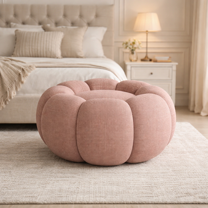 Pumpkin Hue Ottoman Stool Chair - Soft Stool & Footrest for Living Room or Bedroom Modern Living Room Furniture