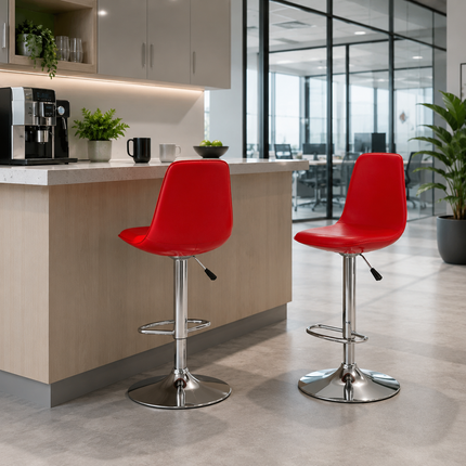 Ruvo Adjustable Hydraulic Bar Stool Modern Counter Chair Mid Century Contemporary Kitchen Island Breakfast Bar Cafe Pub Seating