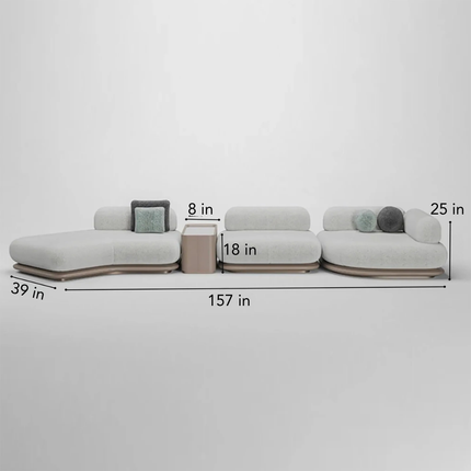 Ascona Modular Sectional Sofa Modern Japandi Luxury Sofa Customizable Made-to-Order Living Room Couch
