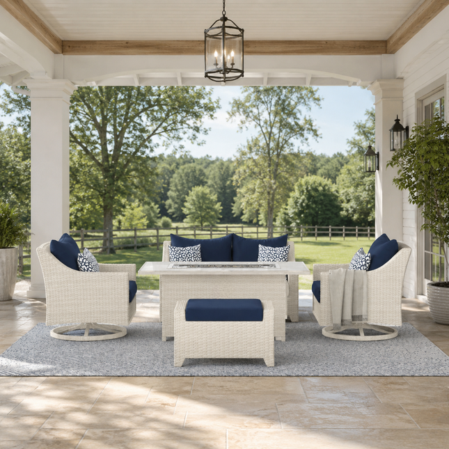 Hearthwyn Chair & Sofa Set with Center Table Outdoor Lounge for Covered Patios & Garden Verandas