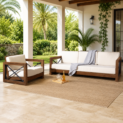 Trailora Outdoor Sofa & Chair Set Contemporary Patio Seating for Decks, Gardens & Open Terraces