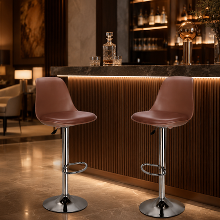 Ruvo Adjustable Hydraulic Bar Stool Modern Counter Chair Mid Century Contemporary Kitchen Island Breakfast Bar Cafe Pub Seating