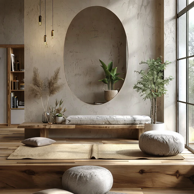 Glowza Frameless Oval Wall Mirror Minimalist Silhouette - Uber Decor