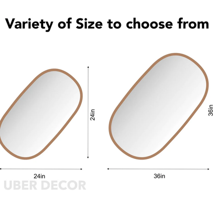 Timeless Ellipse Frameless HD Mirror – Modern Oval Wall Mirror for Living Room, Entryway & Bedroom