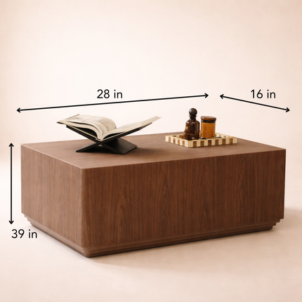 Farmington Coffee Table Modern Contemporary Industrial Loft Inspired Designer Center Table Custom Finish Minimal Block Table for Urban Living Space