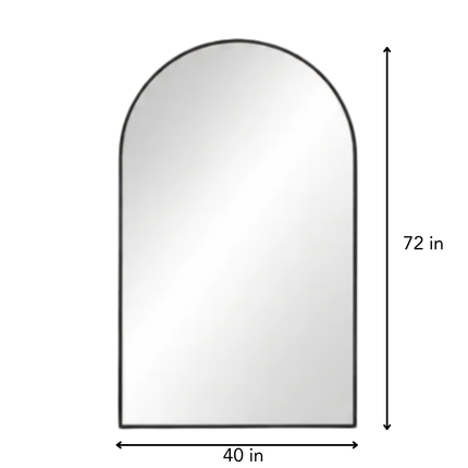 Grand Archway 6 ft Golden Metal Frame Full Length Mirror – In Stock Extra Large Arched Bedroom Mirror