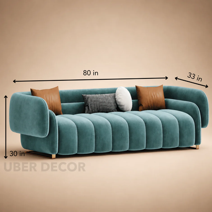 Andorra Luxury Modern Channel Tufted Sofa with Curved Backrest Customisable Designer Couch for Luxury Apartments