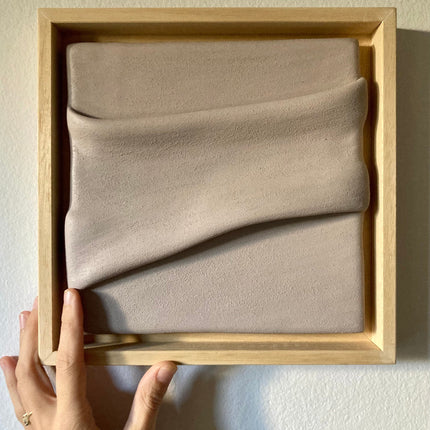 Ripple Tile Wall Art 12x12 inch - 3D Wood Wall Sculpture Minimal Wall Decor - Uber Decor